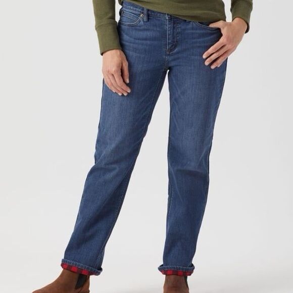 Duluth Trading Co Daily Denim Flannel Lined Straight Leg Jeans - Picture 2 of 11